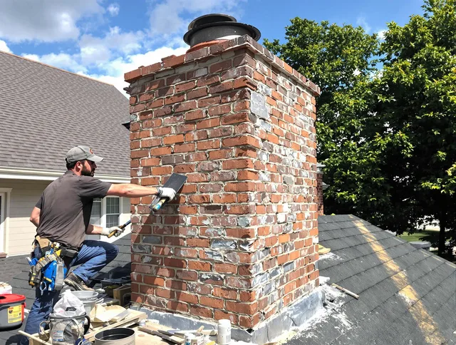 Completed chimney rebuild by East Lyme Chimney Sweep in East Lyme, CT
