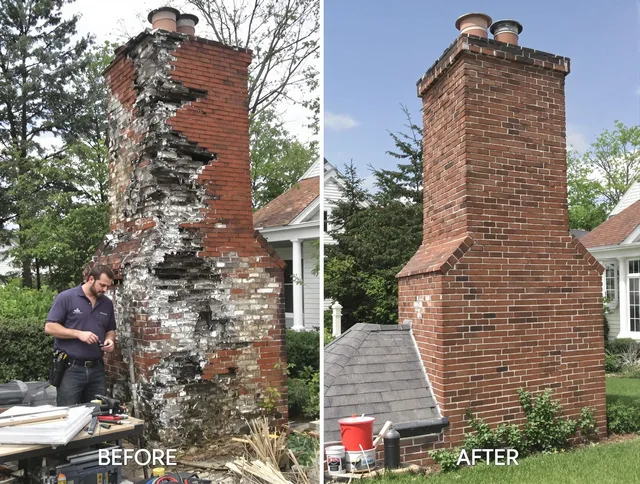 East Lyme Chimney Sweep performing a full chimney restoration in East Lyme, CT