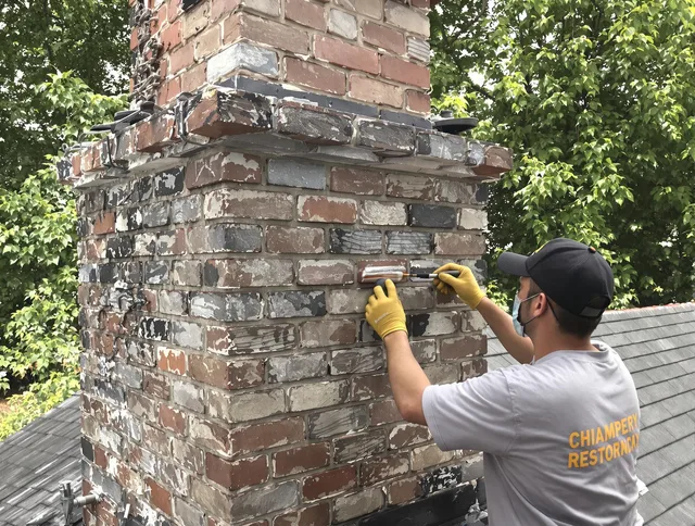 In-progress chimney restoration by East Lyme Chimney Sweep in East Lyme, CT