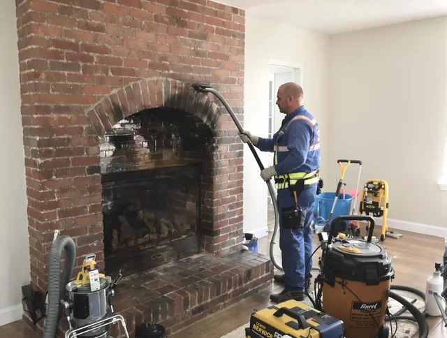 East Lyme Chimney Sweep expert performing detailed chimney sweep in East Lyme, CT