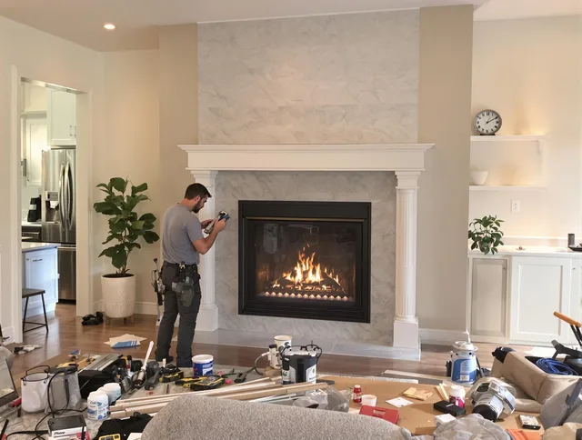 Newly installed fireplace by East Lyme Chimney Sweep in East Lyme, CT