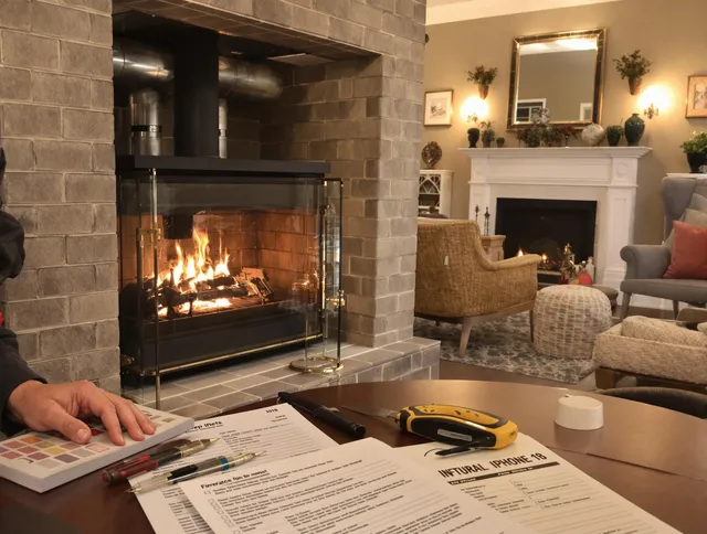 East Lyme Chimney Sweep verifying fireplace safety measures in East Lyme, CT